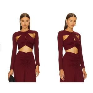 YAURA Abike Crop Top in Bordeaux